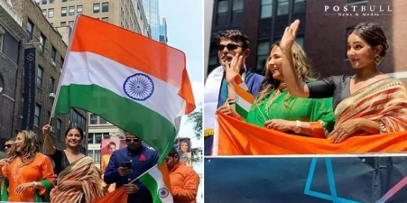 Hina Khan hoists the Indian National Flag at India Day Parade in New York.See Here