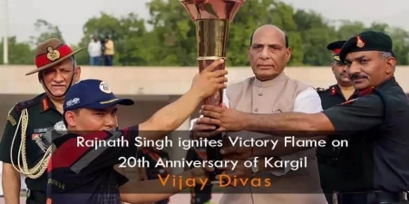 Rajnath Singh ignites Victory Flame on 20th Anniversary of Kargil Vijay Divas
