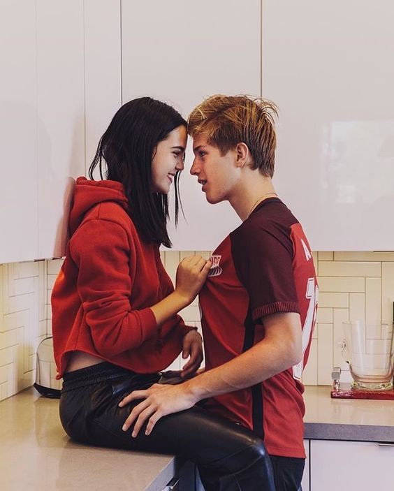 Staring couple