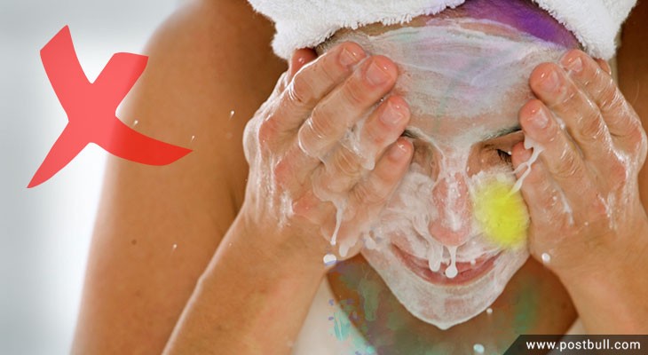 Never rub your face or your body forcibly to remove colors